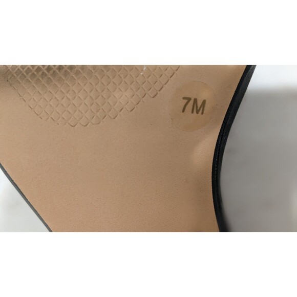 GIANNI BINI Black Leather Sling-Back 4" Stiletto Heel One-Strap Sandals 7M - Picture 9 of 11